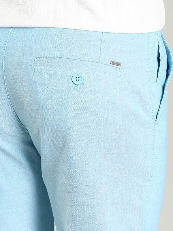 Indian Terrain Men's Slim Fit Solid Blue Shorts